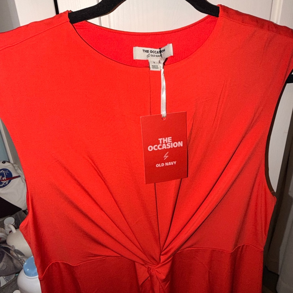 Old Navy Bright Red Knot Front Dress